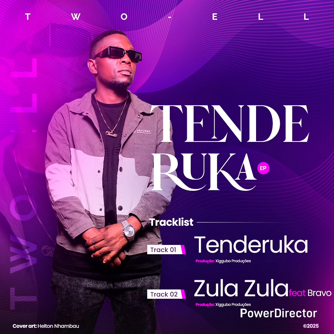 Capa da EP Tenderuka de Two Ell, lançamento 2025 no gênero Marrabenta, divulgada no olistamusik.com.